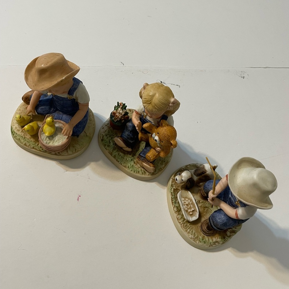 Vtg Denim Days bundle of 3 After Chores Debbie w/ Teddy Home Interiors - Picture 3 of 9
